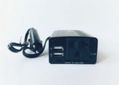 Měnič napětí DC/AC 12V/230V, 150W, USB, car plug (MT-MX150)