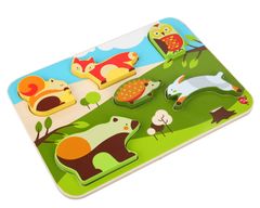 225 Lesní zvířátka - dřevěné vkládací puzzle 7 dílů