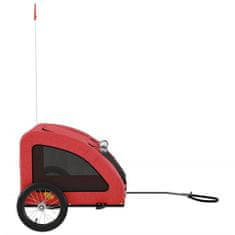 Vidaxl Vozík za kolo pro psa červený oxfordská tkanina a železo