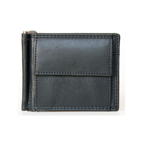 FLW Kožená peněženka - dolarka z měkké černé kůže s kapsičkou na drobné