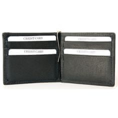FLW Kožená peněženka - dolarka z měkké černé kůže s kapsičkou na drobné