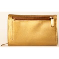 FLW Zlatá středně velká kožená peněženka z měkké kozí kůže s ochranou dat na kartách (RFID)