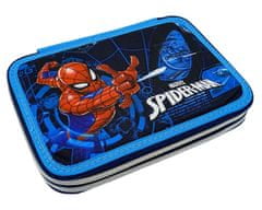MARVEL COMICS Dvoupatrový modrý školní penál Spiderman - vybavený
