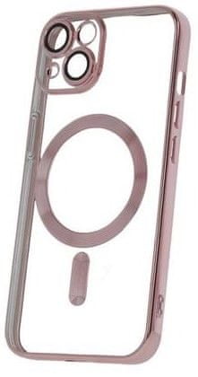 Levně Forever Silikonové TPU pouzdro Mag Color Chrome pro iPhone 14 růžovo zlaté (TPUAPIP14MCCTFOGO)