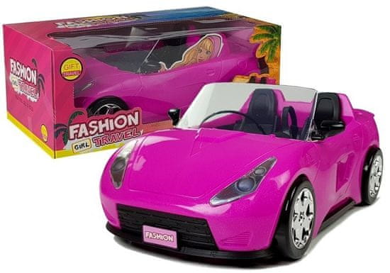 shumee Růžové konvertibilní auto pro panenky 34 cm