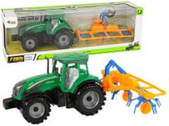 shumee Zelený traktor, třecí pohon hrábě