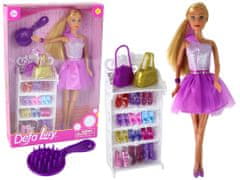 shumee Lucy Doll Fialové Glitter Dress Set Boty