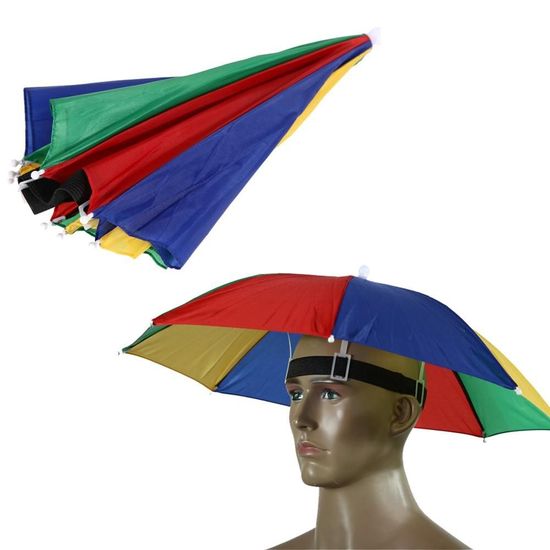 Northix Skládací deštník na hlavu - barevné provedení