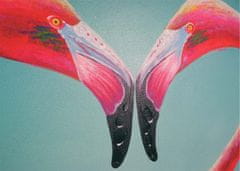 MCW Olejomalba Flamingo, 100% ručně malovaná nástěnná malba XL, 90x90cm
