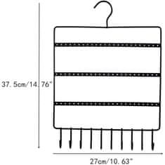 Northix Závěsný úložný prostor na náušnice - černý 