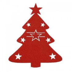 AFF Obal na příbory s motivem vánočního stromečku 12 ks červená