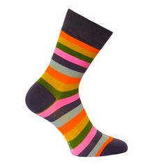 OXSOX dámské barevné bavlněné pruhované ponožky bez gumiček 34097 3-pack, 35-38