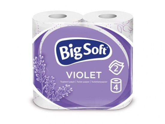 Big Soft Toaletní papír Violet, 2 vrstvý, 4 role