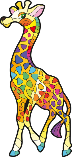 Kids DO Barevné dřevěné puzzle obrázek Žirafa 62 dílků