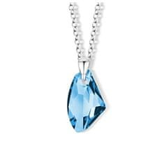 Třpytivý stříbrný náhrdelník s modrým křišťálem Hanna 30035.AQU.S