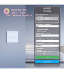 Nous Nous L2T WiFi Smart Světelný vypínač s Tasmota firmwarem (2 kanály)