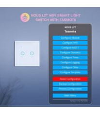 Nous Nous L2T WiFi Smart Světelný vypínač s Tasmota firmwarem (2 kanály)
