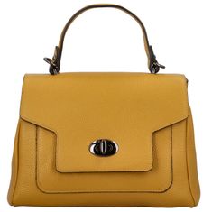 Delami Vera Pelle Luxusní dámská kožená kabelka do ruky Lúthien, žlutá