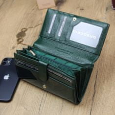 Gregorio Elegantní dámská velká kožená lakovaná peněženka Gregorio Emili ,zelená