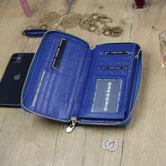 Gregorio Dámská luxusní kožená peněženka Gregorio EMMA, modrá