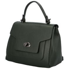 Delami Vera Pelle Luxusní dámská kožená kabelka do ruky Lúthien, tmavě zelená
