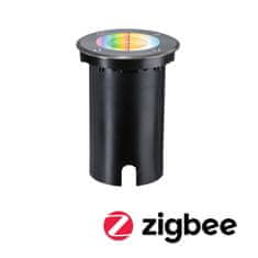 Paulmann PAULMANN LED zemní svítidlo Smart Home Zigbee 3.0 Floor IP67 kruhové 110mm RGBW plus 4,9W 230V kov kartáčovaný hliník 94845