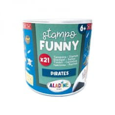 Aladine Dětská razítka Stampo Funny, 21 ks - Piráti