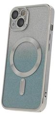 Forever Silikonové TPU pouzdro Mag Glitter Chrome pro iPhone 13 stříbrné (TPUAPIP13MGCTFOSI)