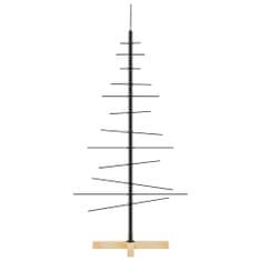 Greatstore Kovový vánoční stromeček s dřevěnou základnou černý 120 cm