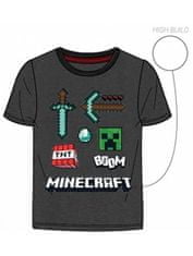 Mojang Studios Chlapecké tričko s krátkým rukávem Minecraft TNT - tm. šedé 152