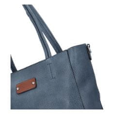 MaxFly Stylová dámská koženková shopper taška Fábio, modrozelená