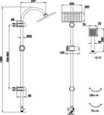 Novaservis Sprchová souprava k nástěnné sprchové nebo vanové baterii (SET031,0)