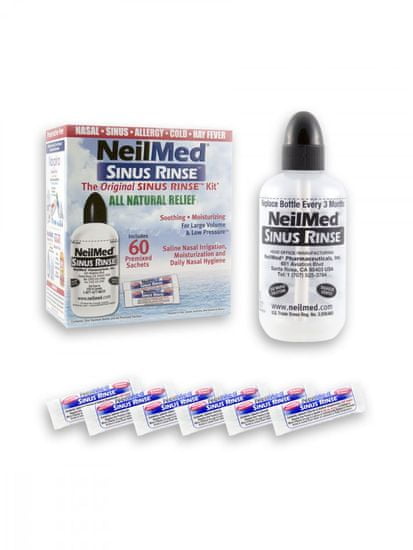 NeilMed Proplach nosu Sinus Rinse, Izotonický, láhev + 60 sáčků - NeilMed