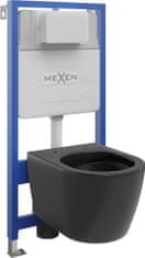 Mexen Wc předstěnová instalační sada fenix slim s mísou wc carmen, černá mat (6103388XX85)