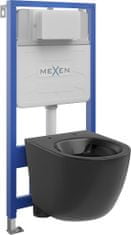 Mexen Wc předstěnová instalační sada fenix slim s mísou wc lena, černá mat (6103322XX85)