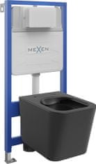 Mexen Wc předstěnová instalační sada fenix slim s mísou wc teo, černá mat (6103385XX85)