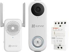 EZVIZ Zvonek DB1C kit WiFi, domovní s kamerou, vyzváněcí jednotka, trafo
