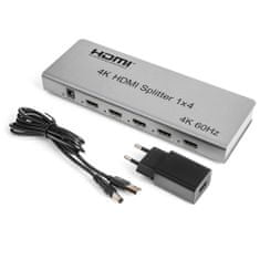 Rozbočovač HDMI 1x4 SPH-RS104_V46 4K 60 Hz CEC