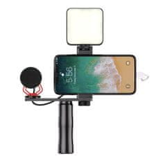 KIT Mikrofon pro telefon se selfie tyčí a LED lampou