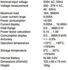 Digitální měřič spotřeby energie PeakTech 9035