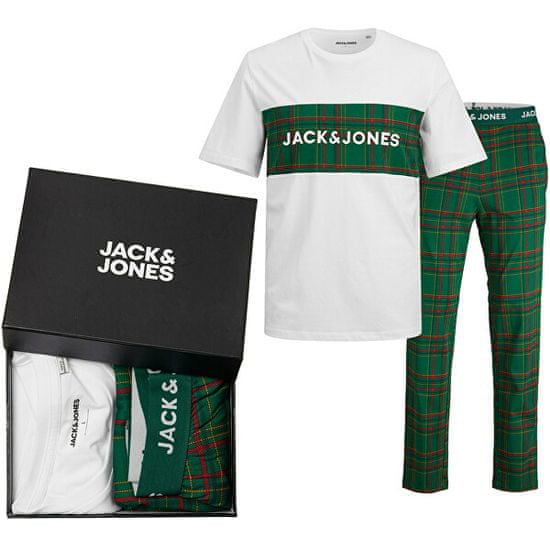 Jack&Jones Pánské pyžamo JACJJ Standard Fit 12246380 White