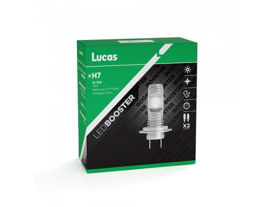Lucas Lucas 12V/24V H7 LED žárovka PX26d, sada 2 ks 6500K