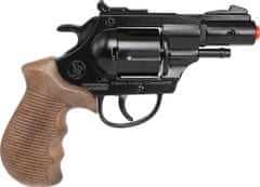 Gonher Policejní revolver Gold colection černý kovový 12 ran