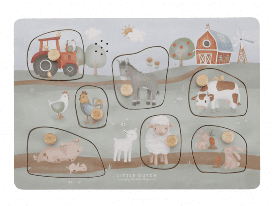 Little Dutch Vkládací puzzle se zvukem Farma