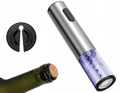 Verk Automatický elektrický otvírák na víno s LED stříbrný