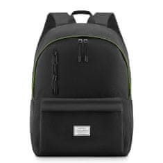 ZAGATTO Černý sportovní batoh, pánský školní batoh na notebook, objem 27 l, vhodný pro formát A4, jedna prostorná komora a 4 kapsy, dvojitý zip, nastavitelné popruhy s pevnými sponami, 43x32x20 / ZG812