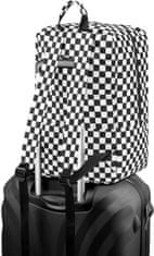 ZAGATTO Cestovní batoh šachovnicový vzor do letadla 40x20x25 RYANAIR , cestovní taška dámská pánská, lehká a prostorná, pohodlné kšandy, lze nasadit na rukojeť cestovního kufru, 1 komora a 2 kapsy / ZG833