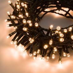 AUR Venkovní LED vánoční řetěz - teplá bílá, 30m, 300 LED