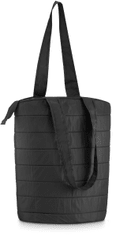 ZAGATTO Černá prošívaná dámská taška přes rameno, vhodná pro formát A4, uvnitř další kapsa na zip na drobnosti, vše uzavíratelné pevným zipem, módní taška pro každodenní nošení do práce, 40x37x15 / ZG789
