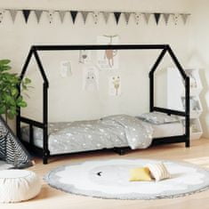 Greatstore Dětská postel černá 80 x 200 cm masivní borové dřevo